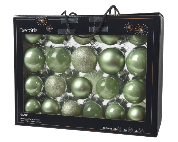 Weihnachtskugel-Box MAXI MATCHAGRÜN in grün aus Glas