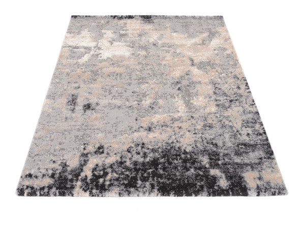 Teppich JUWEL AWARA in grau aus Wolle mit Seide