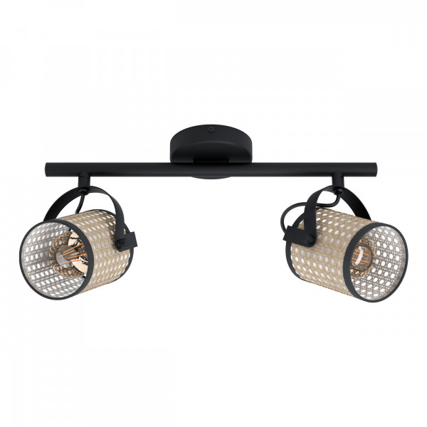Wand-/Deckenspot RUSCOMB in schwarz aus Kunststoff