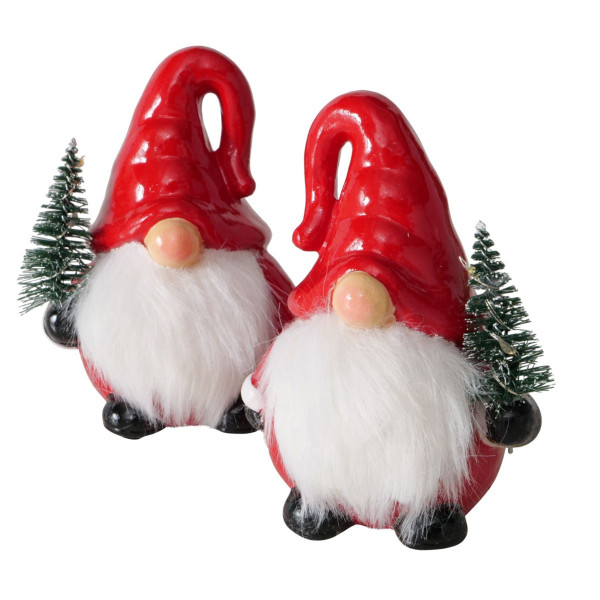 Weihnachtsmann LED ALEJANDRO in rot aus Terracotta