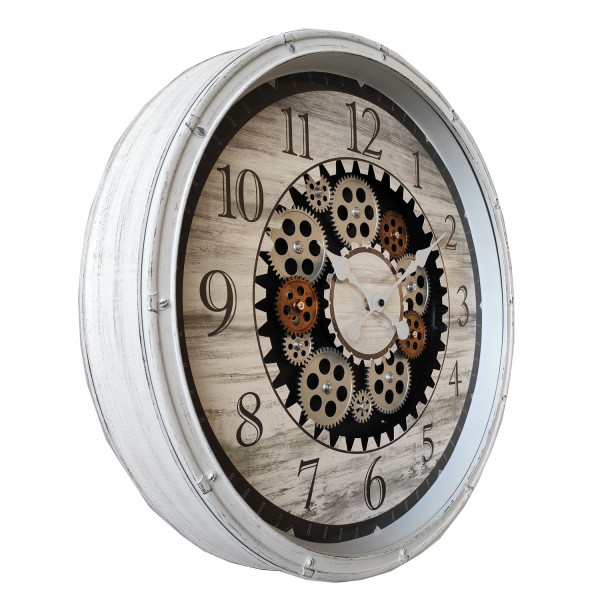 Wanduhr in weiß aus Kunststoff