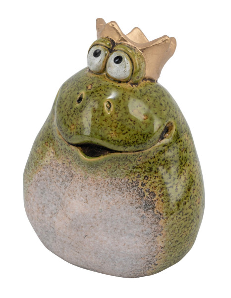 Figur FROSCHKÖNIG in creme aus Stein