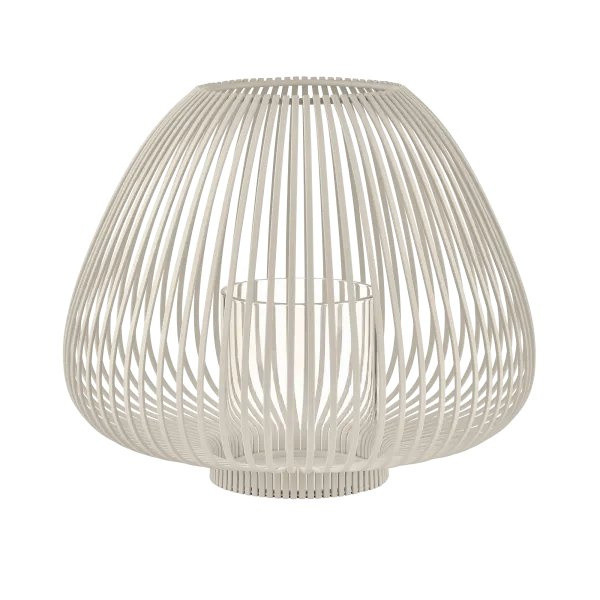 Laterne LYVA in beige aus Stahl