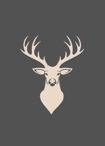 Geschirrtuch HIRSCH in grau aus Baumwolle