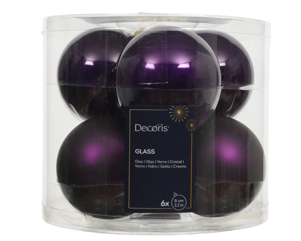 Weihnachtskugel-Box FEIGE in lila aus Glas