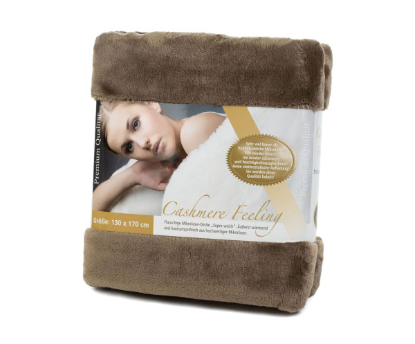 Wohndecke Cashmere taupe in taupe aus Polyester