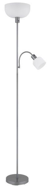 Stehleuchte HINTON in silberfarben aus Metall