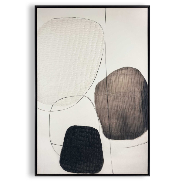 Reliefbild FORMEN in schwarz/weiß aus Materialmix