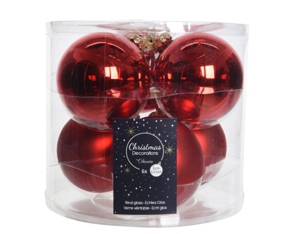 Weihnachtskugel-Box WEIHNACHTSROT in rot aus Glas