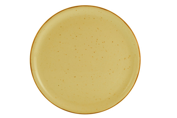 Pizzateller VINTAGE in curry aus Porzellan