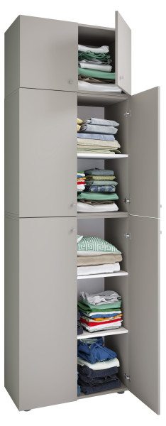 Kleiderschrank LONA in grau aus Dekor