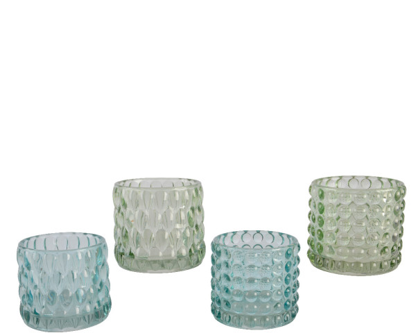 Teelichthalter in mehrfarbig aus Glas