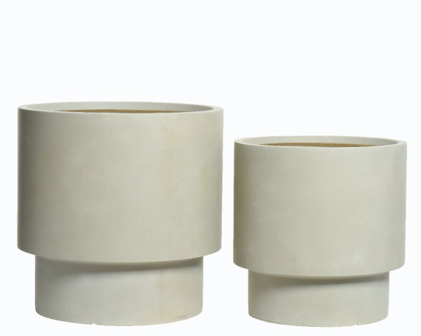 Pflanztopf FIBRE in beige aus Fiberglas