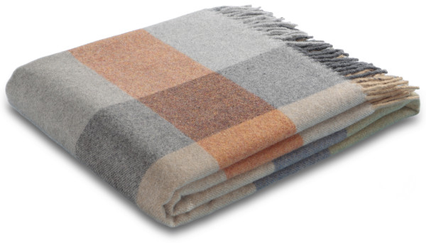 Plaid QUITO in braun aus Wolle