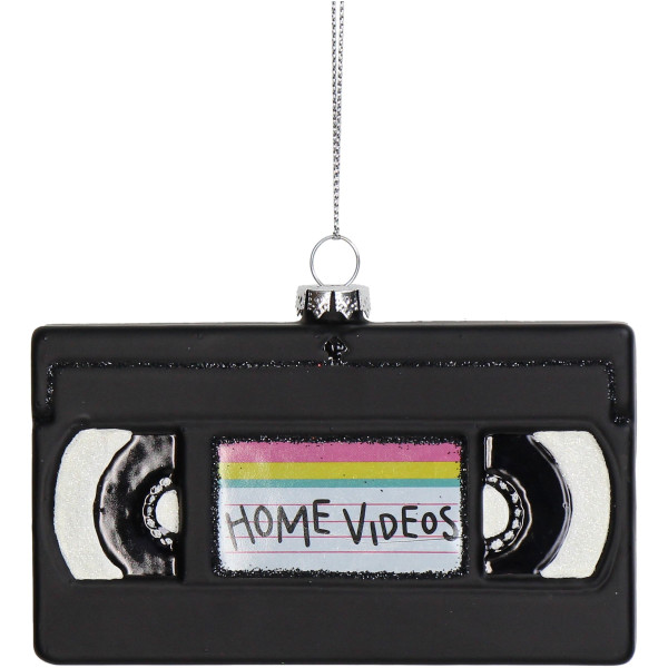 Weihnachtskugel VIDEO TAPE in schwarz aus Glas
