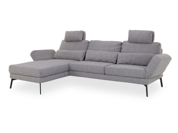 Polsterecke CHANGE in silver aus Stoff
