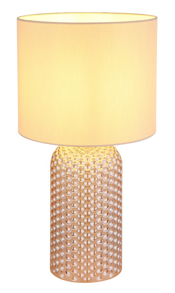 Tischleuchte SOFIA in beige aus Glas