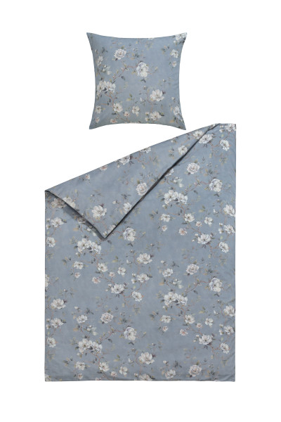 Bettwäsche LARA Satin in grau aus Baumwolle