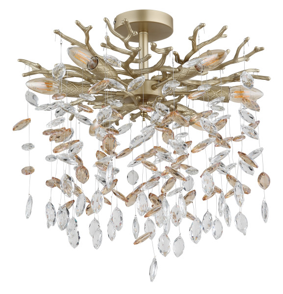 Deckenleuchte QUEENA in goldfarben aus Metall