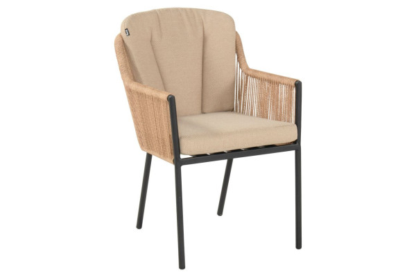 Gartenstuhl CARIO in schwarz aus Korbgeflecht