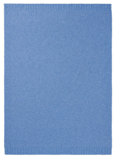 Kinderwolldecke WOOL KNIT BLUE in blau aus Wolle