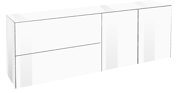 Lowboard MACKENZIE in white aus Glas