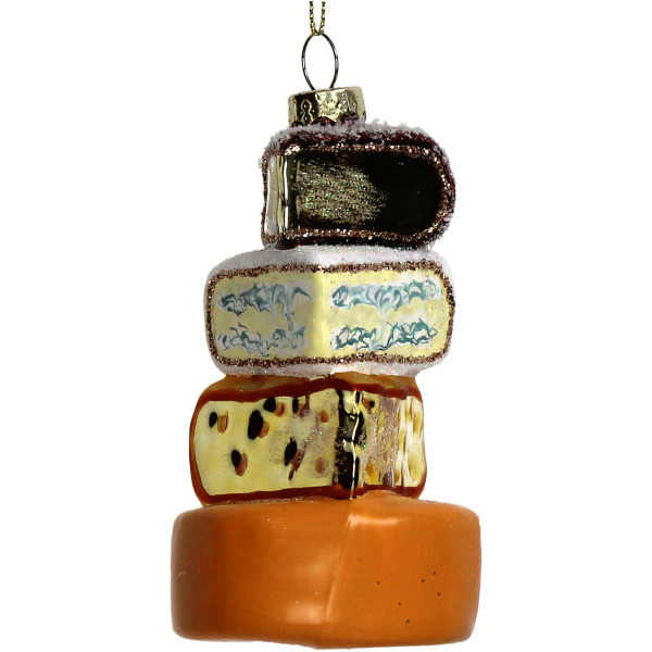 Weihnachtskugel CHEESE in mehrfarbig aus Glas