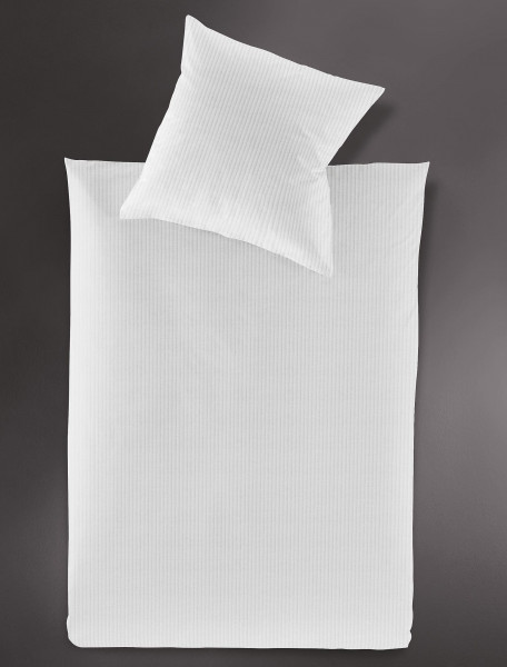 Bettwäsche LUMEN Jersey in silberfarben aus Baumwolle