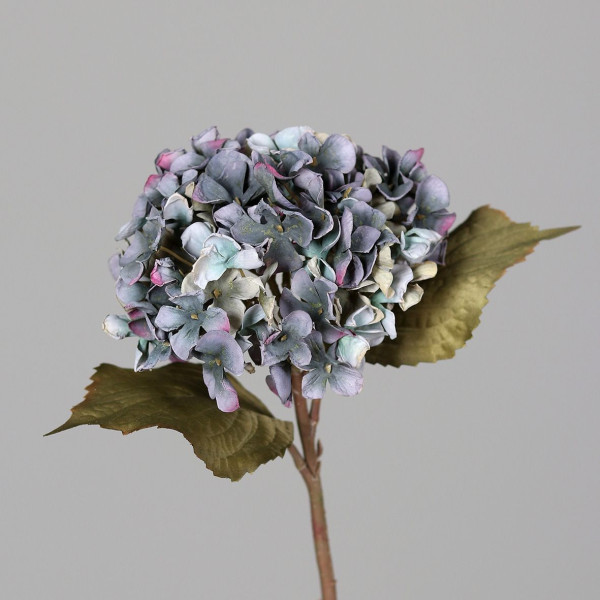 Kunstblume Hortensie in blau aus Kunststoff