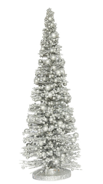 Weihnachtsbaum PYRAMIDE in silberfarben aus Kunststoff