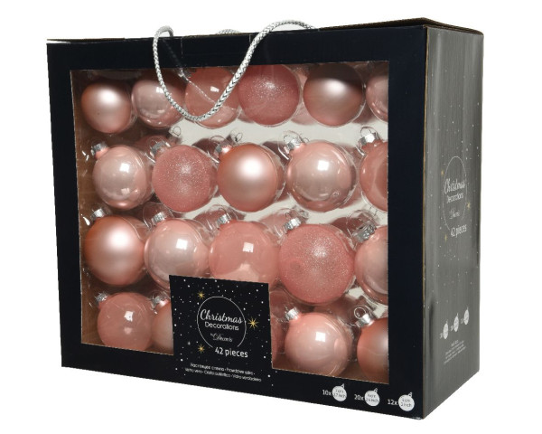 Weihnachtskugel-Box MAXI PUDERROSA in rosa aus Glas