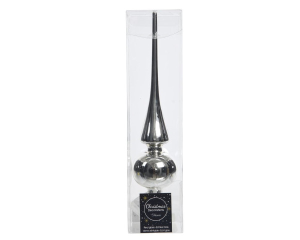 Baumspitze SILBER in silberfarben aus Glas