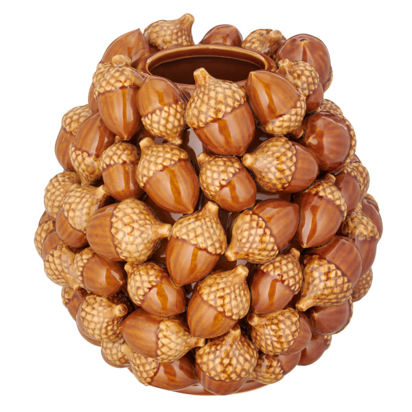 Vase EICHELN in beige aus Porzellan