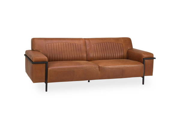 Sofa 3 Sitzer Bonanza in Rost aus Leder