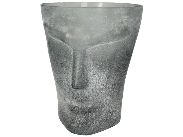 Vase FACE in grau aus Glas
