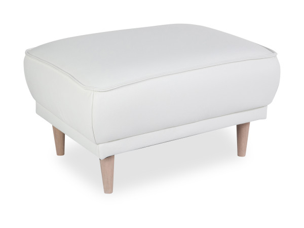 Hocker SANSIBAR SALTUM in snowwhite aus Leder