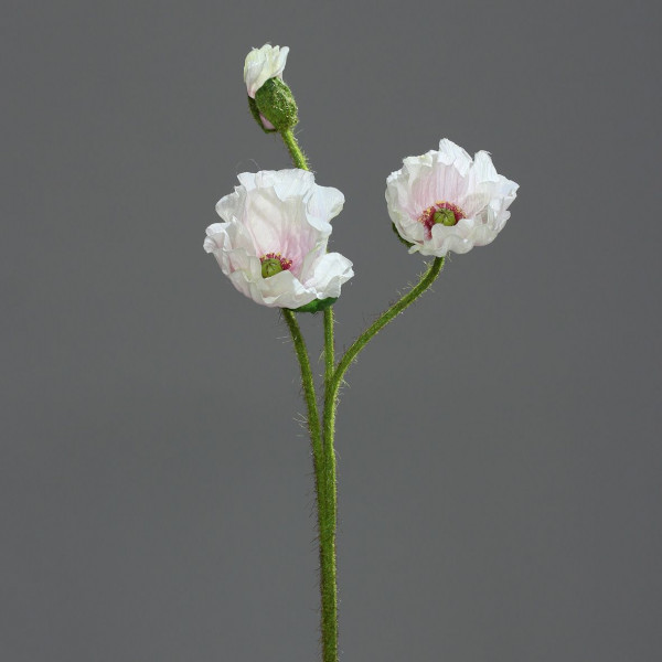 Kunstblume Mohn in creme aus Kunststoff