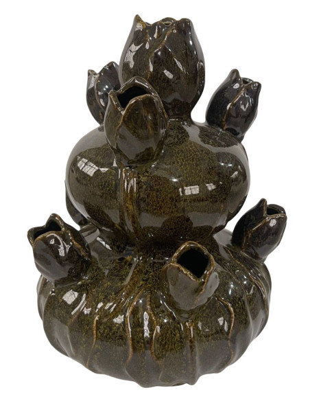 Vase LEAF in braun aus Terracotta