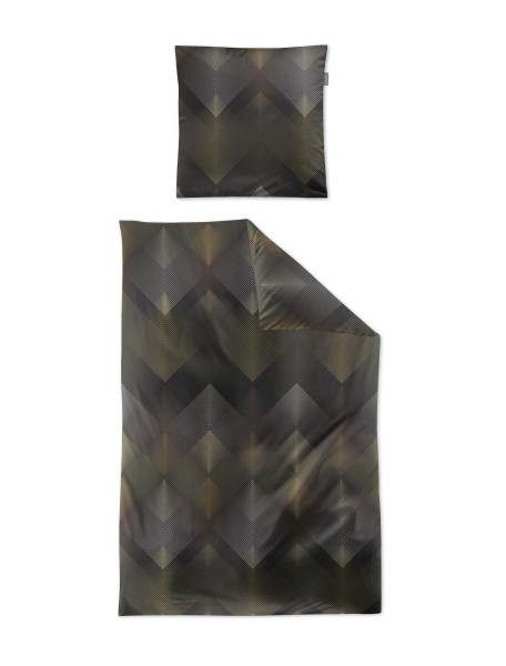 Bettwäsche WAVE Satin in grau aus Baumwolle