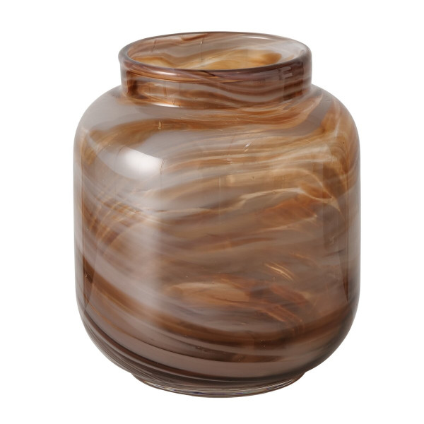 Vase MARBLO in braun aus Glas