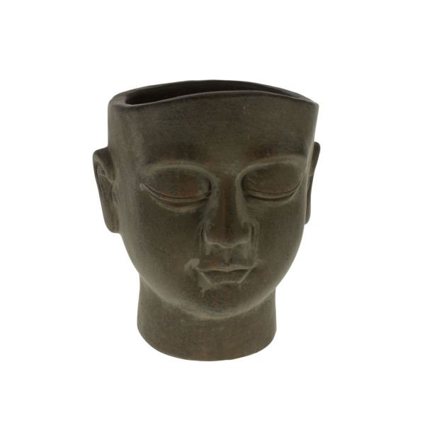 Übertopf VISAGE in braun aus Zement