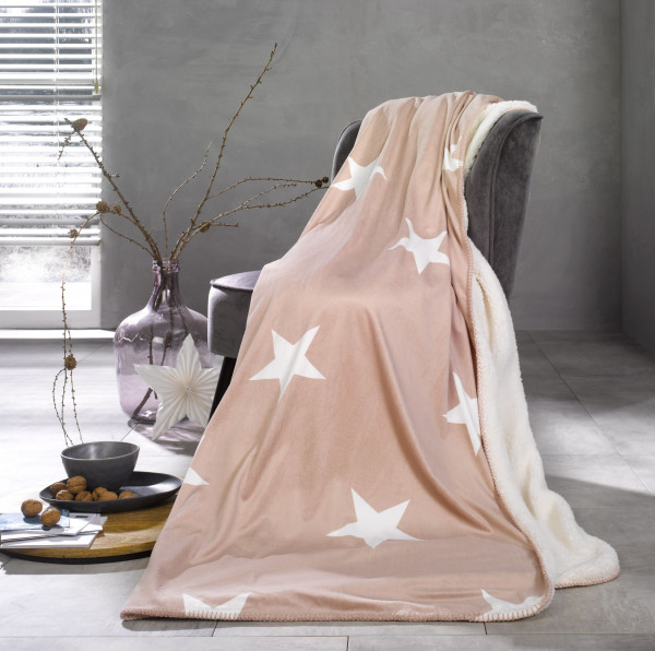 Schaffelldecke STARS pink