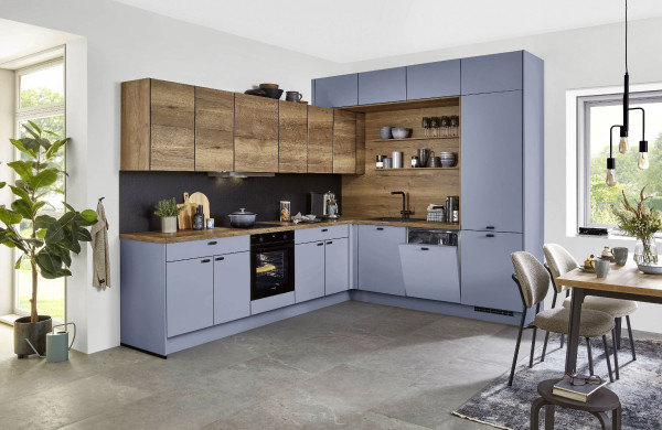 Einbauküche Nobilia Senso in hellblau aus Lack