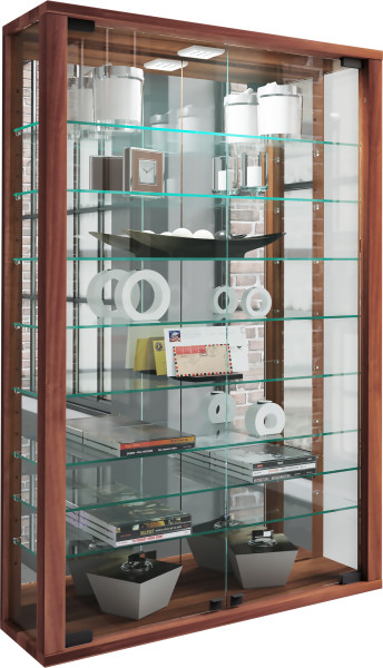 Vitrine VITROSA in kern-nussbaum aus Dekor