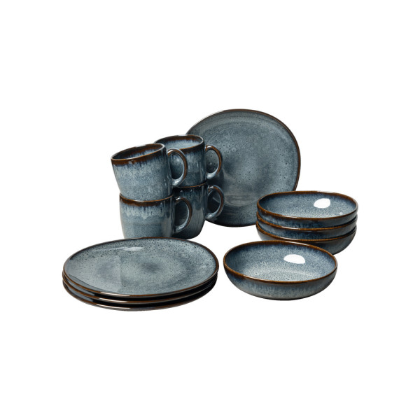 Kaffeeservice LAVE GRIS in grau aus Steingut