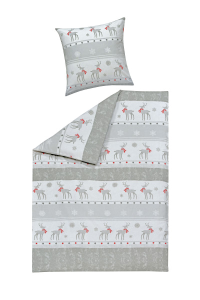 Bettwäsche CHARLENA Flanell in mehrfarbig aus Baumwolle