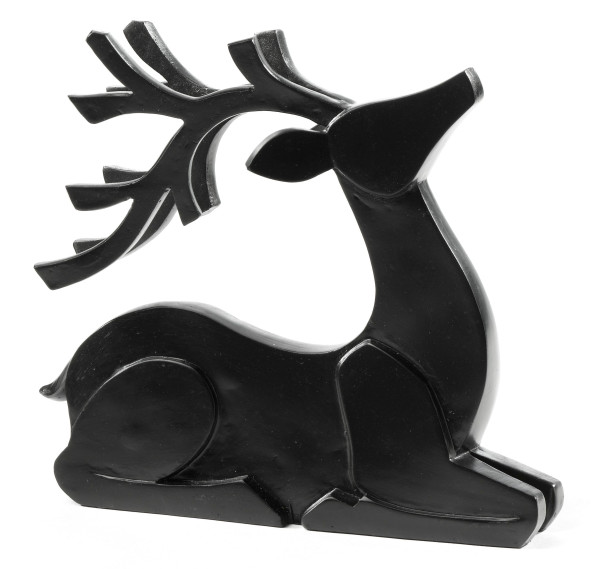 Hirsch in schwarz aus Kunststoff