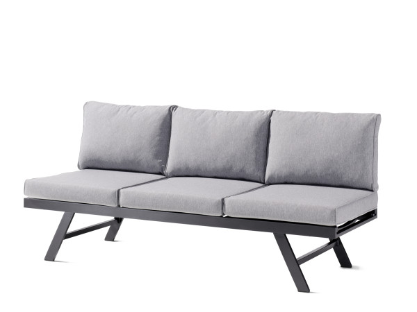 Loungeliege sieger AUCKLAND in  Eisengrau/Hellgrau aus Aluminium