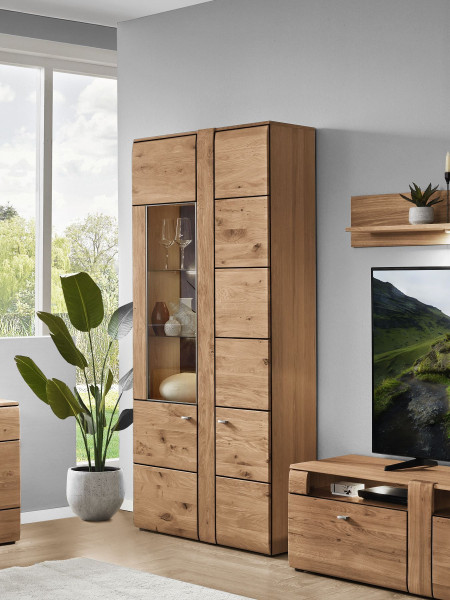 Vitrine HARPER IZAMAL in Alteiche aus Massivholz
