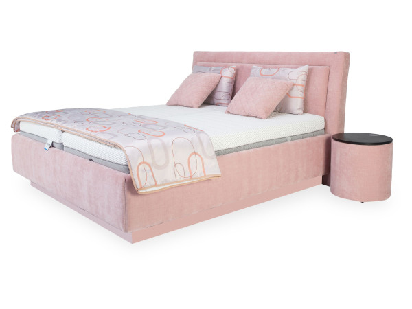Polsterbett HUKLA HARVARD in rose aus Leder